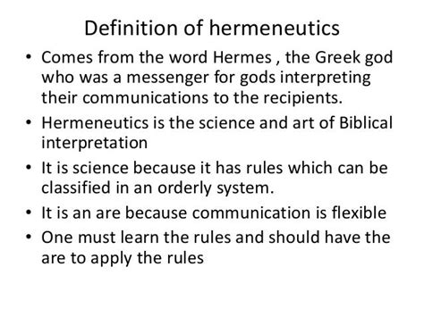 hermeneutics and Hermes theory